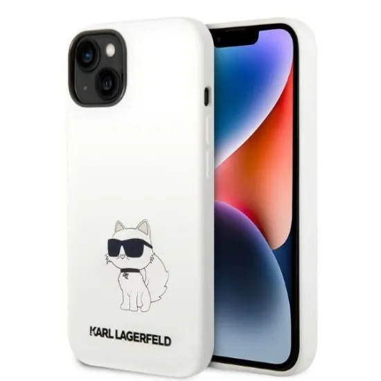 Husa pentru iPhone 15 Plus / iPhone 14 Plus - Karl Lagerfeld Silicone MagSafe (KLHMP14MSNCHBCH) - White Choupette Husa pentru iPhone 15 Plus / iPhone 14 Plus - Karl Lagerfeld Silicone MagSafe (KLHMP14MSNCHBCH) - White Choupette