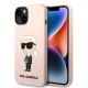 Husa pentru iPhone 15 Plus / iPhone 14 Plus - Karl Lagerfeld Silicone MagSafe (KLHMP14MSNIKBCP) - Pink Ikonik