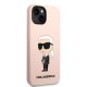 Husa pentru iPhone 15 Plus / iPhone 14 Plus - Karl Lagerfeld Silicone MagSafe (KLHMP14MSNIKBCP) - Pink Ikonik