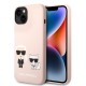 Husa pentru iPhone 15 Plus / iPhone 14 Plus - Karl Lagerfeld Silicone MagSafe (KLHMP14MSSKCI) - Light Pink Karl&Choupette