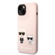 Husa pentru iPhone 15 Plus / iPhone 14 Plus - Karl Lagerfeld Silicone MagSafe (KLHMP14MSSKCI) - Light Pink Karl&Choupette