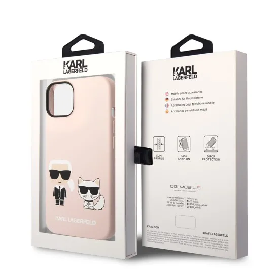 Husa pentru iPhone 15 Plus / iPhone 14 Plus - Karl Lagerfeld Silicone MagSafe (KLHMP14MSSKCI) - Light Pink Karl&Choupette Husa pentru iPhone 15 Plus / iPhone 14 Plus - Karl Lagerfeld Silicone MagSafe (KLHMP14MSSKCI) - Light Pink Karl&Choupette