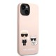 Husa pentru iPhone 15 Plus / iPhone 14 Plus - Karl Lagerfeld Silicone MagSafe (KLHMP14MSSKCI) - Light Pink Karl&Choupette