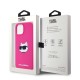 Husa pentru iPhone 15 Plus / iPhone 14 Plus - Karl Lagerfeld Silicone MagSafe (KLHMP15MSCHPPLF) - Fuschia Choupette Head