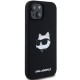 Husa pentru iPhone 15 Plus / iPhone 14 Plus - Karl Lagerfeld Silicone MagSafe (KLHMP15MSCHPPLK) - Choupette Head