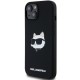 Husa pentru iPhone 15 Plus / iPhone 14 Plus - Karl Lagerfeld Silicone MagSafe (KLHMP15MSCHPPLK) - Choupette Head