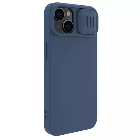 Husa pentru iPhone 15 Plus - Nillkin CamShield Silky MagSafe Silicone - Midnight Blue