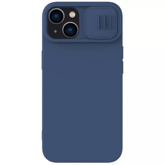 Husa pentru iPhone 15 Plus - Nillkin CamShield Silky MagSafe Silicone - Midnight Blue