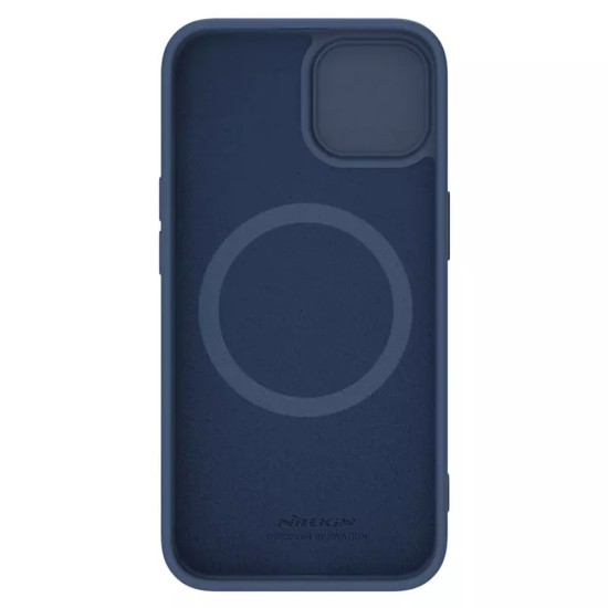 Husa pentru iPhone 15 Plus - Nillkin CamShield Silky MagSafe Silicone - Midnight Blue