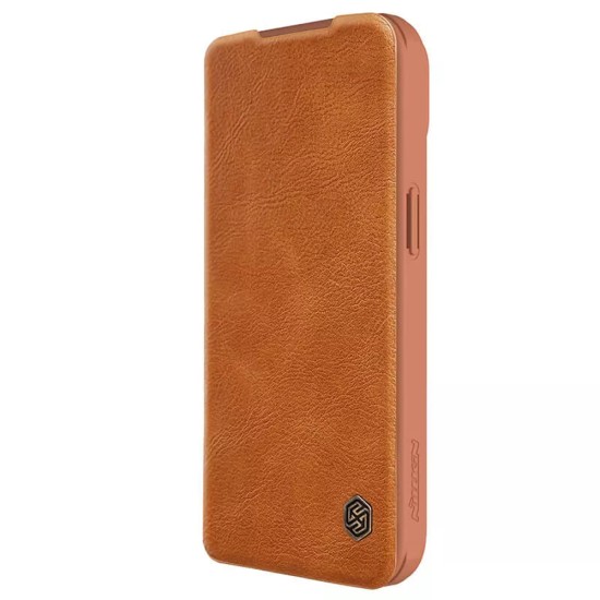 Husa pentru iPhone 15 Plus - Nillkin QIN Leather Case - Brown