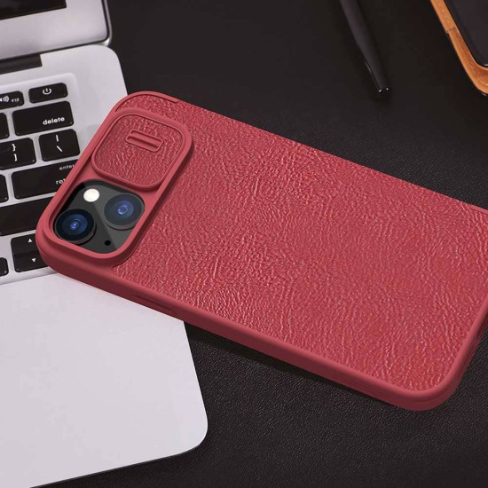 Husa pentru iPhone 15 Plus - Nillkin QIN Leather Case - Red