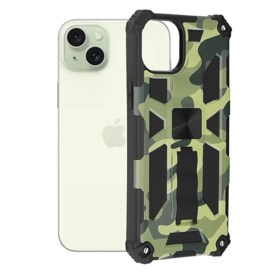 Husa pentru iPhone 15 Plus - Techsuit Blazor Series - Camo Lime