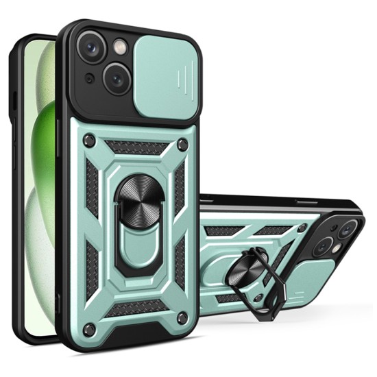 Husa pentru iPhone 15 Plus - Techsuit CamShield Series - Green