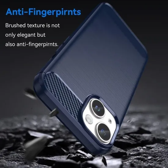 Husa pentru iPhone 15 Plus - Techsuit Carbon Silicone - Blue Husa pentru iPhone 15 Plus - Techsuit Carbon Silicone - Blue