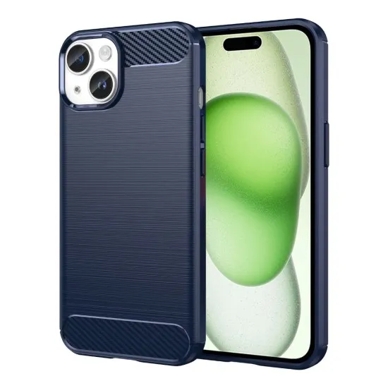 Husa pentru iPhone 15 Plus - Techsuit Carbon Silicone - Blue Husa pentru iPhone 15 Plus - Techsuit Carbon Silicone - Blue