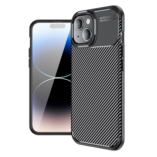 Husa pentru iPhone 15 Plus - Techsuit CarbonFiber - Black