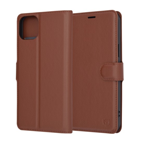 Husa pentru iPhone 15 Plus - Techsuit Leather Folio - Brown