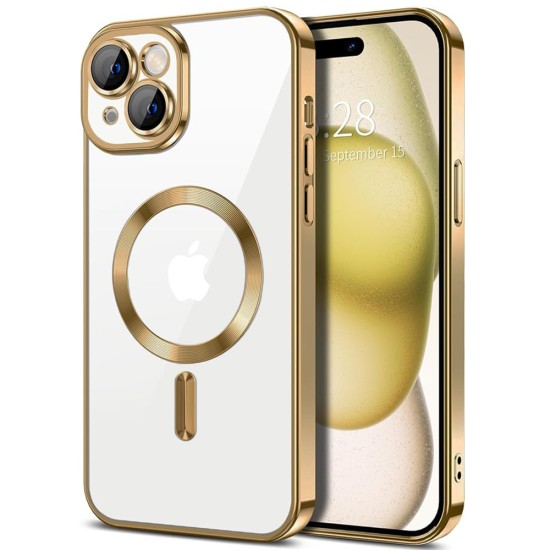 Husa pentru iPhone 15 Plus - Techsuit Luxury Crystal MagSafe - Gold