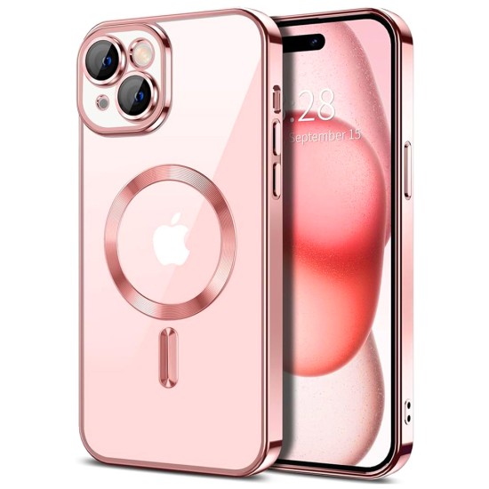 Husa pentru iPhone 15 Plus - Techsuit Luxury Crystal MagSafe - Pink