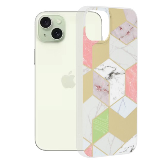 Husa pentru iPhone 15 Plus - Techsuit Marble Series - Purple Hex Husa pentru iPhone 15 Plus - Techsuit Marble Series - Purple Hex