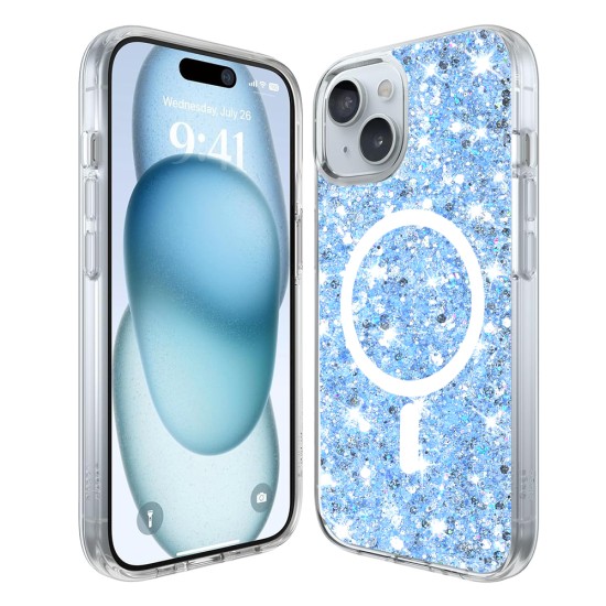 Husa pentru iPhone 15 Plus - Techsuit Sparkly Glitter MagSafe - Blue Husa pentru iPhone 15 Plus - Techsuit Sparkly Glitter MagSafe - Blue