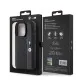 Husa pentru iPhone 15 Pro - BMW Hardcase Perforated Tricolor Line (BMHCP15L23PUPVK) - Black