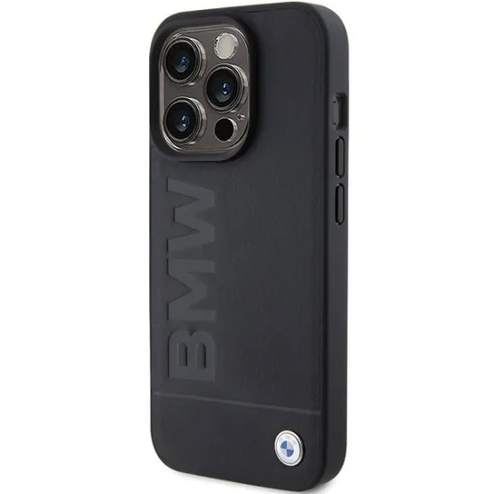 Husa pentru iPhone 15 Pro - BMW Natural Leather Hot Stamp (BMHCP15LSLLBK) - Black Husa pentru iPhone 15 Pro - BMW Natural Leather Hot Stamp (BMHCP15LSLLBK) - Black