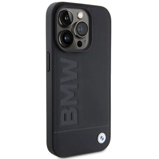 Husa pentru iPhone 15 Pro - BMW Natural Leather Hot Stamp (BMHCP15LSLLBK) - Black Husa pentru iPhone 15 Pro - BMW Natural Leather Hot Stamp (BMHCP15LSLLBK) - Black