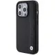 Husa pentru iPhone 15 Pro - BMW Natural Leather Textured & Stripe (BMHCP15L22RDPK) - Black