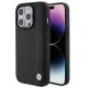 Husa pentru iPhone 15 Pro - BMW Natural Leather Textured & Stripe (BMHCP15L22RDPK) - Black