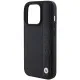 Husa pentru iPhone 15 Pro - BMW Natural Leather Textured & Stripe (BMHCP15L22RDPK) - Black