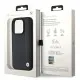 Husa pentru iPhone 15 Pro - BMW Natural Leather Textured & Stripe (BMHCP15L22RDPK) - Black