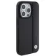 Husa pentru iPhone 15 Pro - BMW Natural Leather Textured & Stripe (BMHCP15L22RDPK) - Black