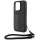 Husa pentru iPhone 15 Pro - BMW Signature Leather Wordmark Cord (BMHCP15L23RMRLK) - Black