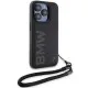 Husa pentru iPhone 15 Pro - BMW Signature Leather Wordmark Cord (BMHCP15L23RMRLK) - Black
