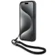 Husa pentru iPhone 15 Pro - BMW Signature Leather Wordmark Cord (BMHCP15L23RMRLK) - Black