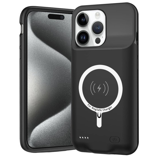 Husa pentru iPhone 15 Pro cu Baterie de 7000mAh - Techsuit Power Pro MagSafe - Black Husa pentru iPhone 15 Pro cu Baterie de 7000mAh - Techsuit Power Pro MagSafe - Black