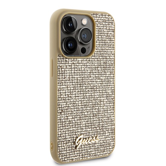 Husa pentru iPhone 15 Pro - Disco Metal Script (GUHCP15LPMSDGSD) - Gold