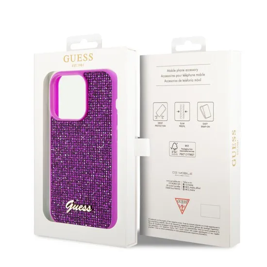 Husa pentru iPhone 15 Pro - Disco Metal Script (GUHCP15LPMSDGSF) - Fuchsia Husa pentru iPhone 15 Pro - Disco Metal Script (GUHCP15LPMSDGSF) - Fuchsia