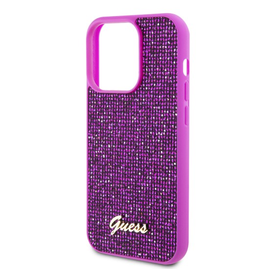 Husa pentru iPhone 15 Pro - Disco Metal Script (GUHCP15LPMSDGSF) - Fuchsia