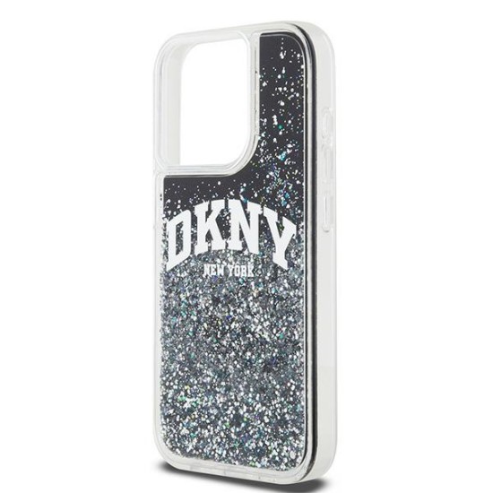 Husa pentru iPhone 15 Pro - DKNY Hardcase Liquid Glitter Big Logo (DKHCP15LLBNAEK) - Black