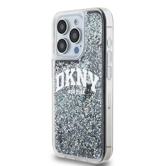 Husa pentru iPhone 15 Pro - DKNY Hardcase Liquid Glitter Big Logo (DKHCP15LLBNAEK) - Black