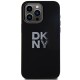 Husa pentru iPhone 15 Pro - DKNY Hardcase Liquid Silicone Metal Logo (DKHCP15LSMCBSK) - Black