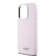 Husa pentru iPhone 15 Pro - DKNY Hardcase Liquid Silicone Small Metal Logo MagSafe (DKHMP15LSMCHLP) - Pink