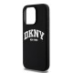 Husa pentru iPhone 15 Pro - DKNY Hardcase Liquid Silicone White Printed Logo MagSafe (DKHMP15LSNYACH) - Black