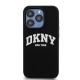 Husa pentru iPhone 15 Pro - DKNY Hardcase Liquid Silicone White Printed Logo MagSafe (DKHMP15LSNYACH) - Black