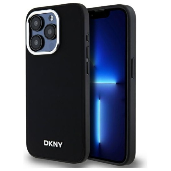 Husa pentru iPhone 15 Pro - DKNY Hardcase Plain Logo MagSafe (DKHMP15LPSCMCLK) - Black