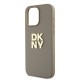 Husa pentru iPhone 15 Pro - DKNY Hardcase Wrist Strap Stock Logo (DKHCP15LPBSWSE) - Beige