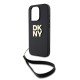 Husa pentru iPhone 15 Pro - DKNY Hardcase Wrist Strap Stock Logo (DKHCP15LPBSWSK) - Black