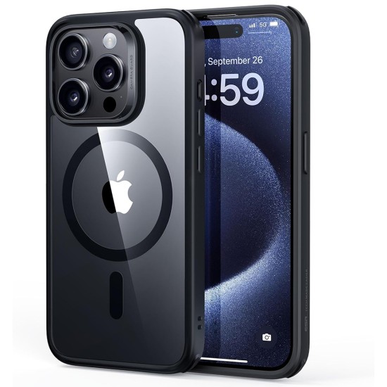 Husa pentru iPhone 15 Pro - ESR Classic Hybrid HaloLock - Clear Black